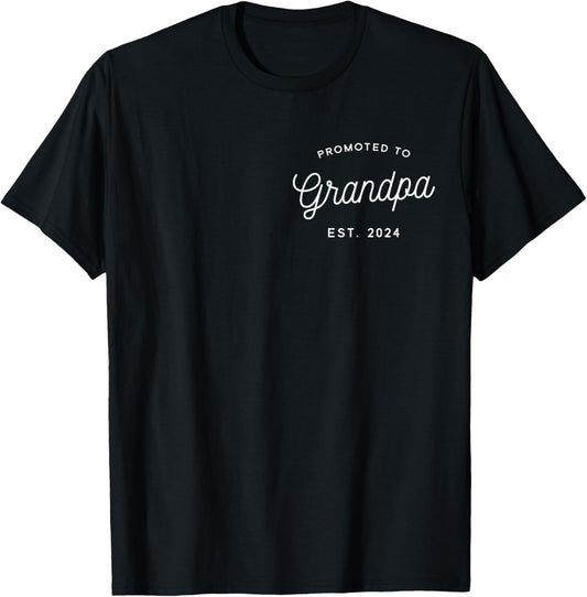 Promoted To Grandpa Est 2024 Gift New Grandpa Fathers Day T-Shirt