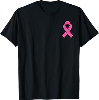 Breast Cancer Pink Ribbon Pocket Awareness Women Men Kids T-Shirt