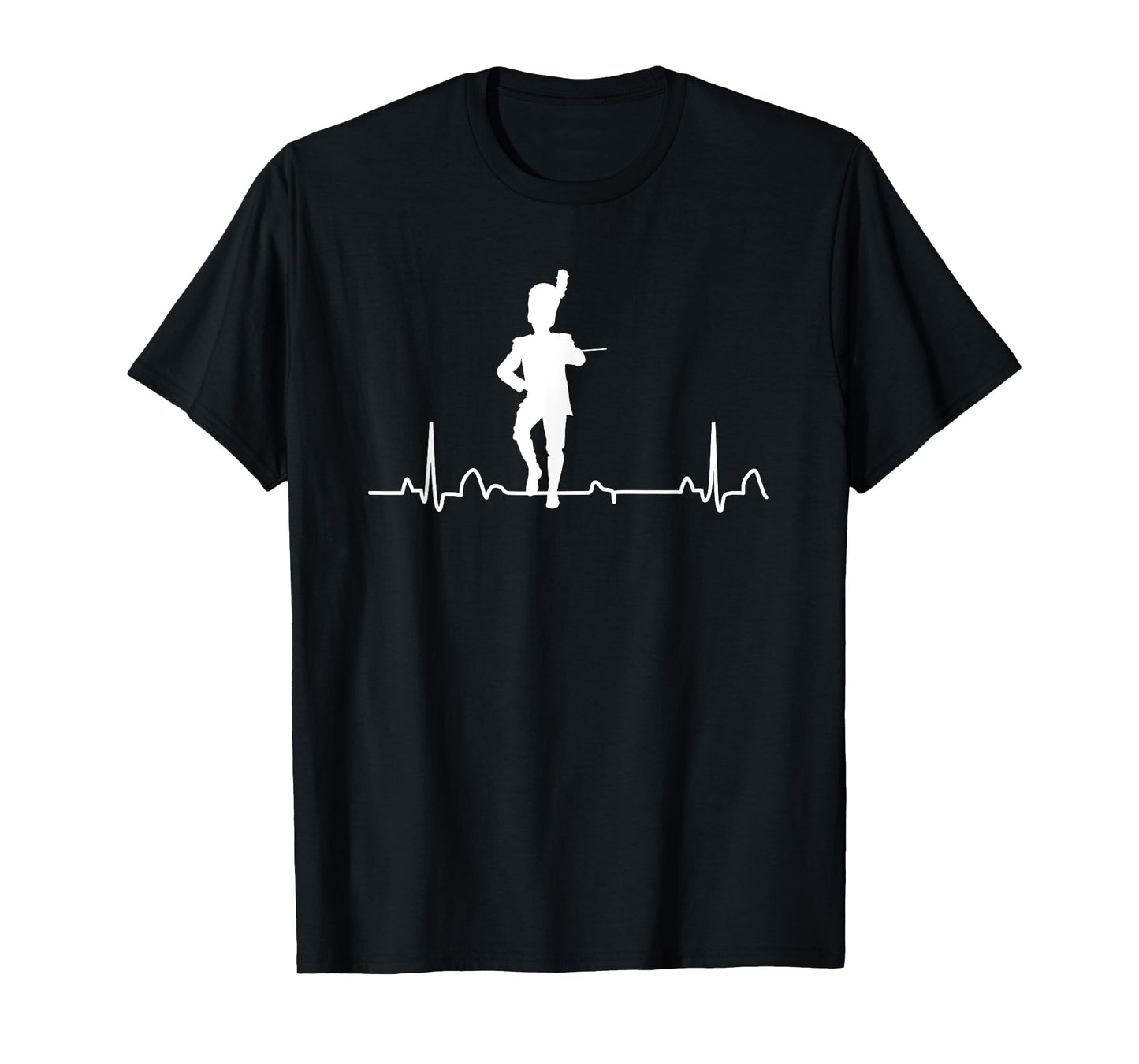 Funny Drum Major Heartbeat Marching Band Gift Men Women Kids T-Shirt