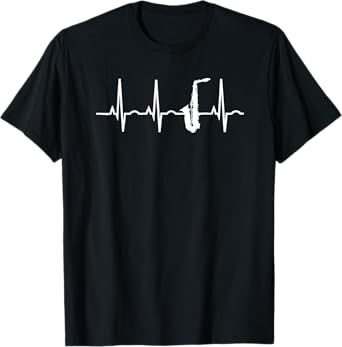 Saxophone Player Shirt - Saxophone Heartbeat Apparel T-Shirt