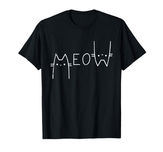 Meow Cat Lazy Halloween Costume Kawaii Kitten Kitty T-Shirt