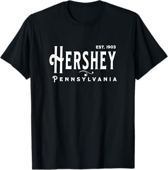 Vintage Pennsylvania Souvenir Visit Hershey Pa T-Shirt, Small, Black