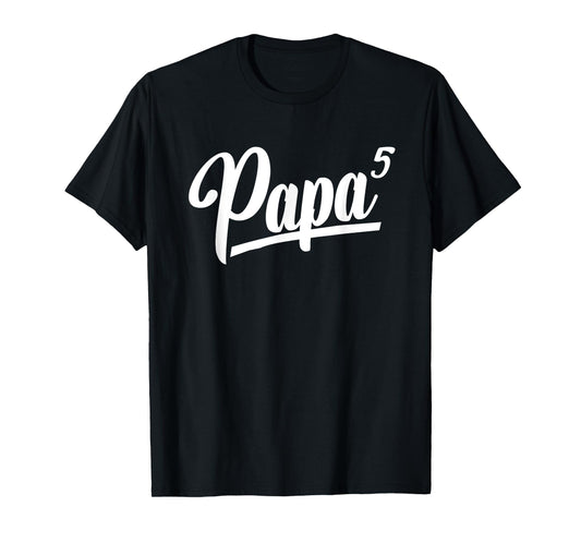 Papa Of 5 Five Grandpa Of 5 Grandkids 5th Time Grandfather T-Shirt