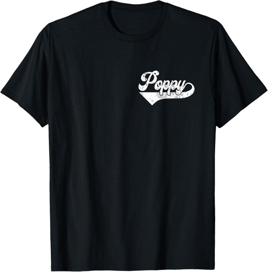 Mens Poppy Vintage Retro Father's Day for Papa Grandpa T-Shirt