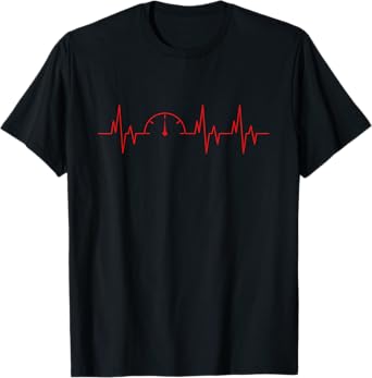 Funny Car Speedometer Auto Mechanic Guys Heartbeat Gift T-Shirt