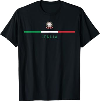 Italia National Flag Colors Italy Crest Logo Italian Roots T-Shirt