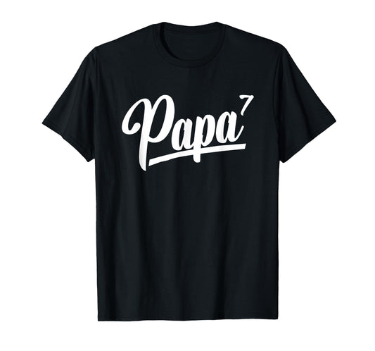 Papa Of 7 Seven Grandpa Of 7 Grandkids 7th Time Grandfather T-Shirt