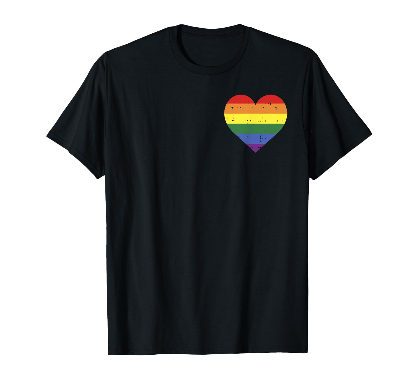Pocket Rainbow Heart Retro Gay Pride LGBT Month Support Gift T-Shirt