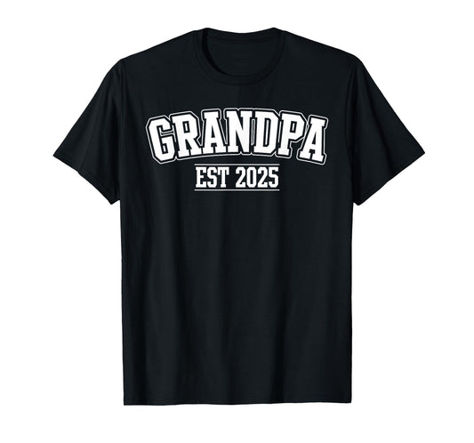 Grandpa Est 2025 Promoted To Grandpa 2025 For Grandfather T-Shirt