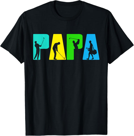 Retro Golfing Papa Golfer Shirt. Golf Gifts For Fathers Day T-Shirt