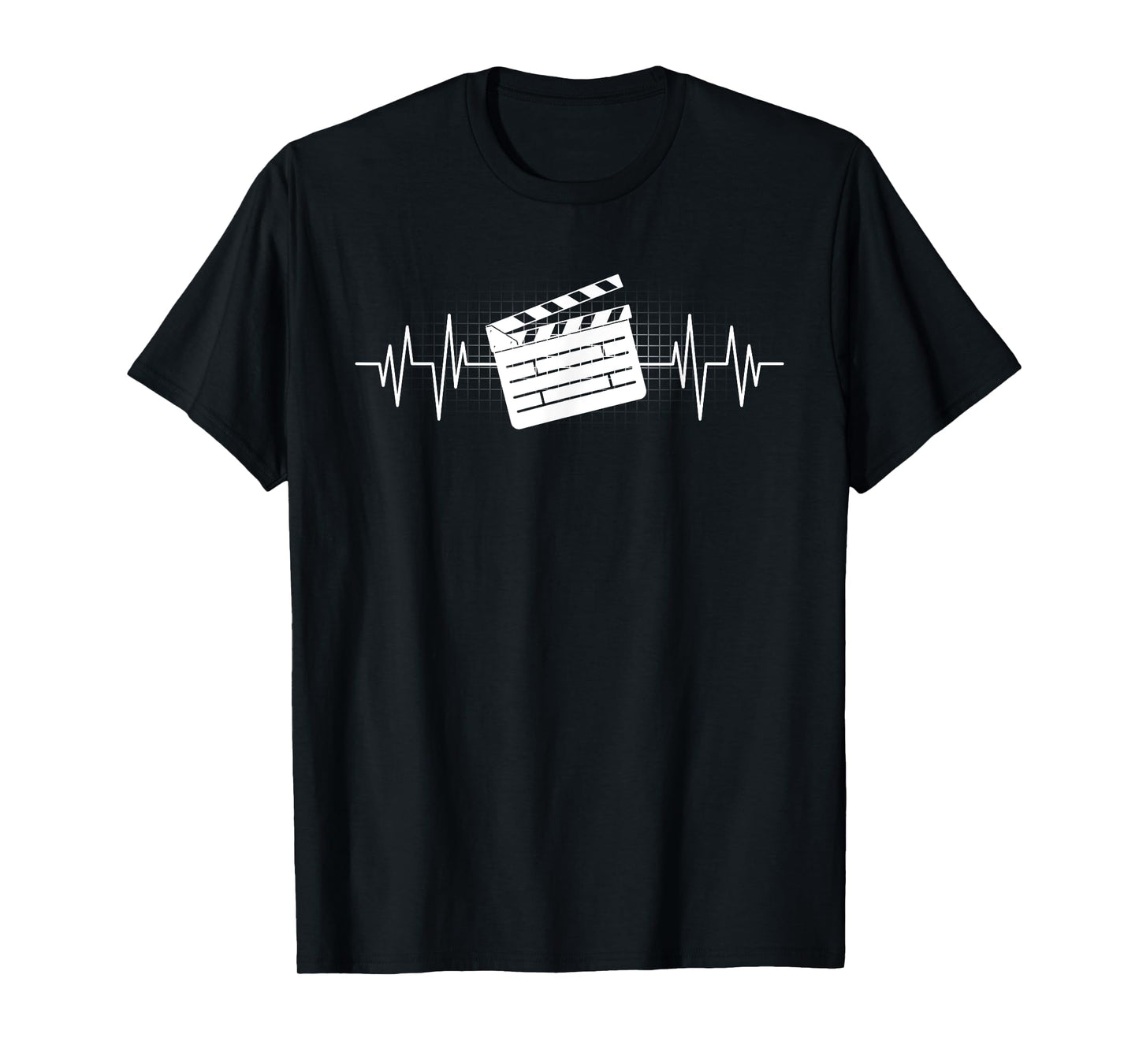 Clapperboard Heartbeat Funny EKG Filmmaker Film Lover Gift T-Shirt