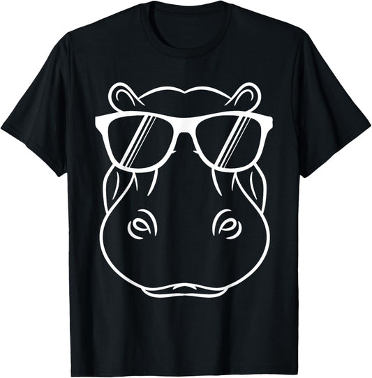 Cool Hippo Design - Cute Hippopotamus W/ Sunglass T-Shirt