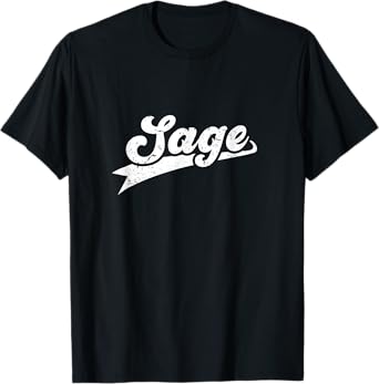 Classic 70s Retro Name Sage T-Shirt