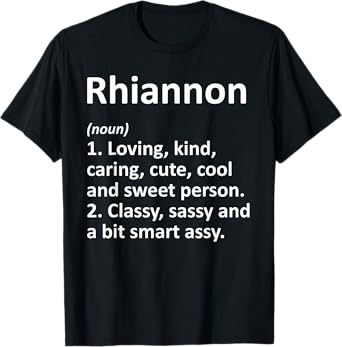 RHIANNON Definition Personalized Name Funny Birthday Gift T-Shirt
