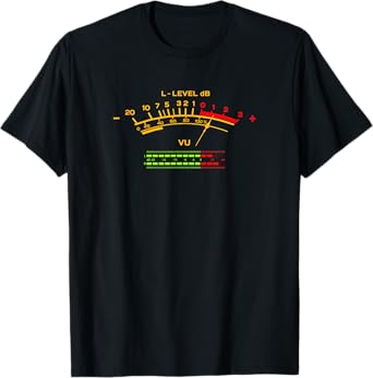 Retro VU Meter Vintage Hi-Fi Audio Stereo Music Sound T-Shirt