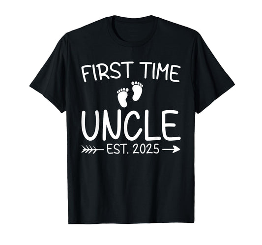 First Time Uncle Est. 2025 Fathers Day Baby Announcement T-Shirt