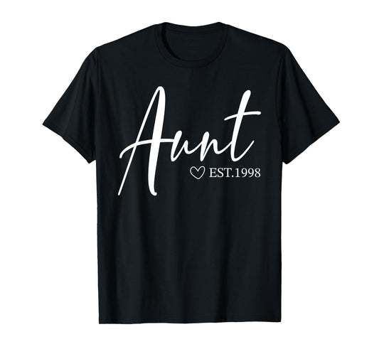 Womens Aunt Est 1998 Mothers Day | Birthday Clothing For T-Shirt