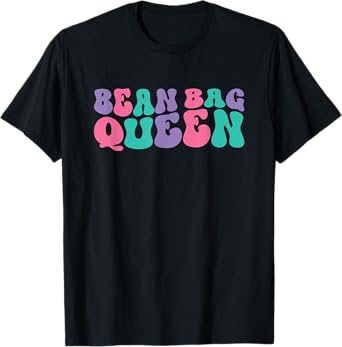 Bean Bag Queen Womens Bean Bag Toss Retro Vintage Wavy T-Shirt