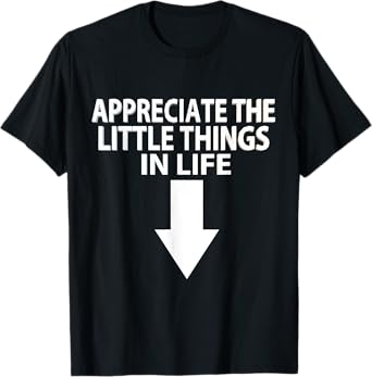 Appreciate The Small Things In Life Funny Arrow Funny Saying T-Shirt