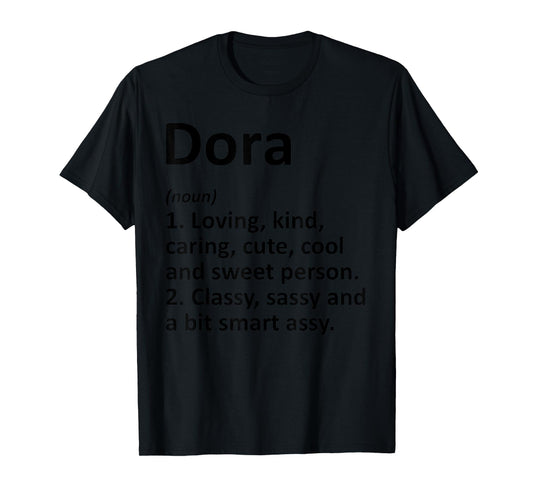 DORA Definition Personalized Name Funny Birthday Gift Idea T-Shirt
