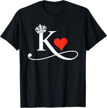King & Queen of Hearts Matching Couple Saint Valentine's Day T-Shirt