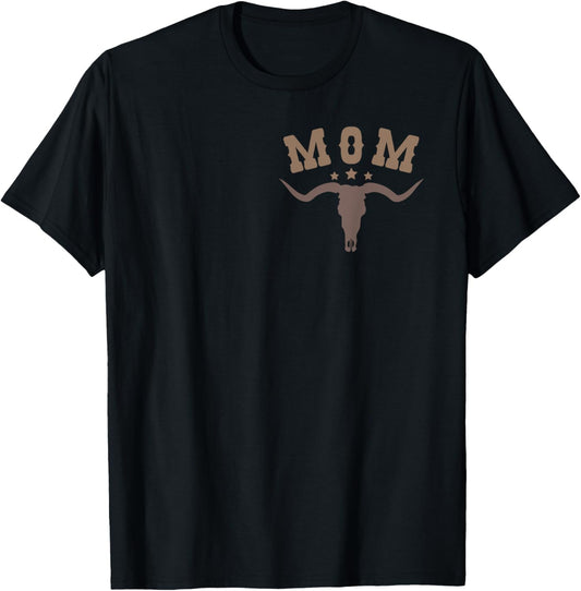 Mom Skull Highland Cow Boy Western Rodeo Family Matching T-Shirt