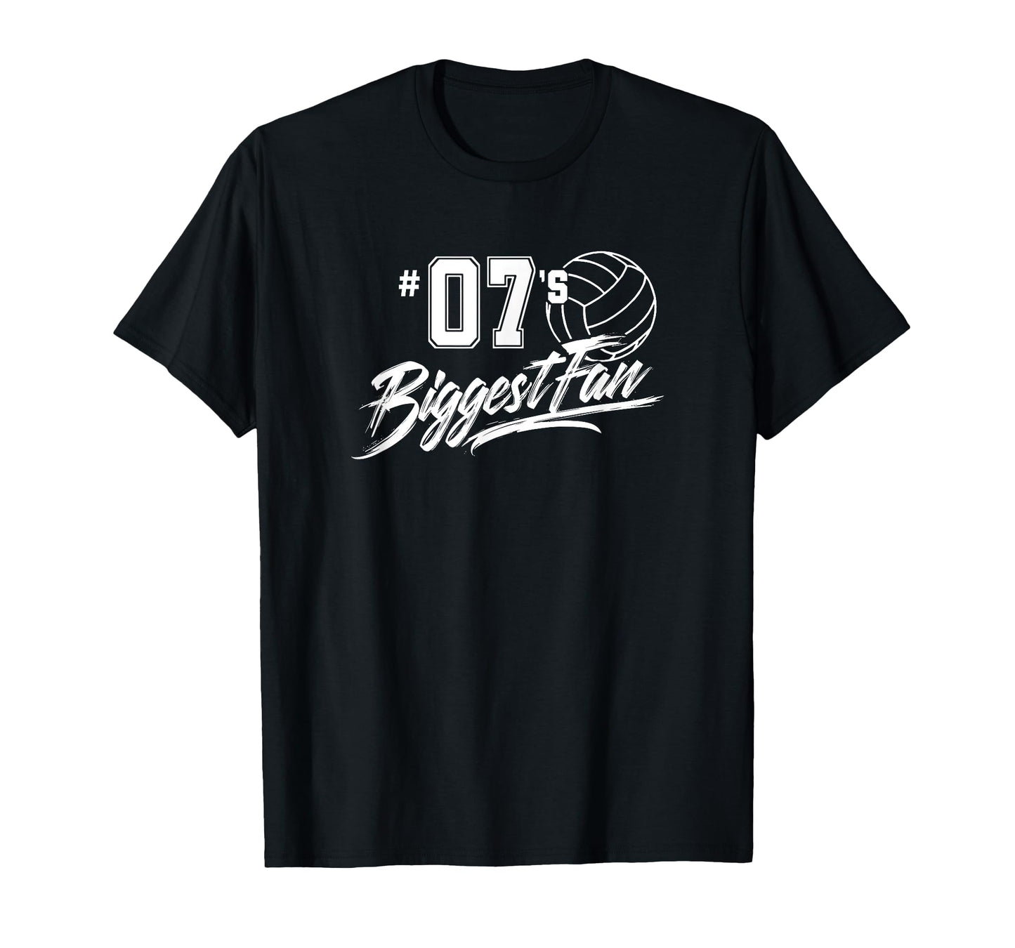Volleyball Mom Number 07's Biggest Fan Dad Brother Sister T-Shirt