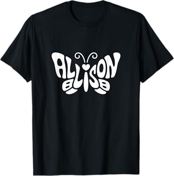 Allison Butterfly - Personalized Cute Name Word Art T-Shirt