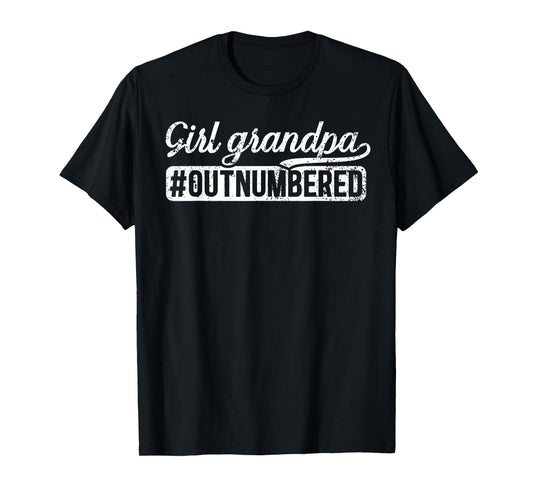 Girl Grandpa Outnumbered Girls Grandpa Of Girls Grandfather T-Shirt