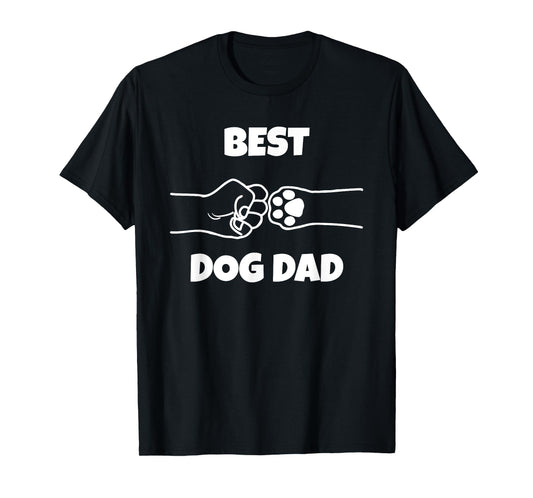 Best Dog Dad Funny Fathers Day Best Dad Fist Bump Dog's Paw T-Shirt for Men Women