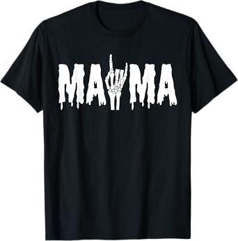Mama Skeleton Hand Gothic Birthday Halloween Family Matching T-Shirt