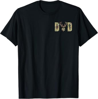 Old School Dad Hunting Logo Camouflage Deer Father's Day T-Shirt