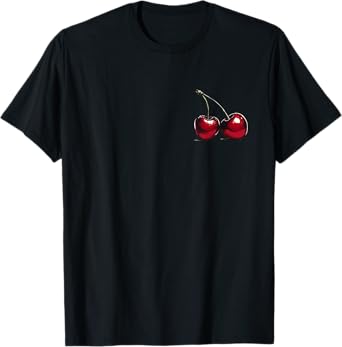 Retro Cherry Opposite Direction,Fruit Lover Funny Gift Tee T-Shirt