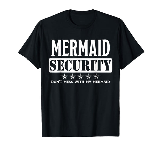 Mermaid Security Halloween Costume Family Birthday Boys Men T-Shirt