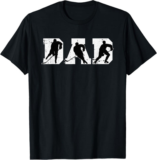 Dad Hockey Fathers Day Cool Sport Player Papa Dada Pops T-Shirt