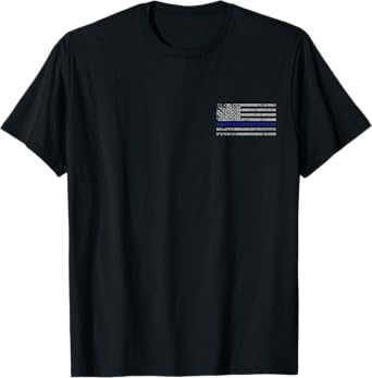 Thin Blue Line American Flag Police Support for Men Women T-Shirt