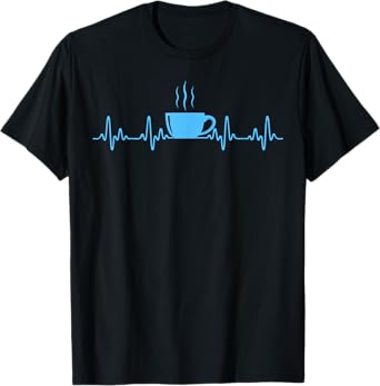 Coffee Lover Funny Heartbeat Coffee Cup Frequency T-Shirt