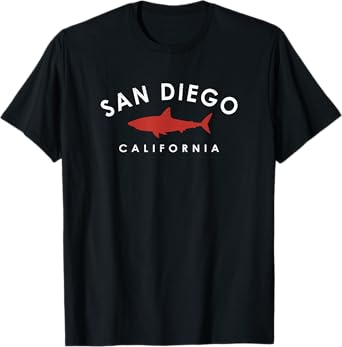 Vintage San Diego California Shark Souvenir Mens Womens Kids T-Shirt