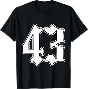 #43 White Number 43 Latino Sports Fan Team Cholo Easy T-Shirt