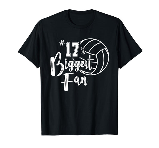 Seventeen 17 Biggest Fan Shirt Volleyball Mom Volleyball Dad T-Shirt