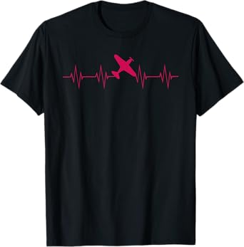 Pilot Airplane heartbeat T-Shirt