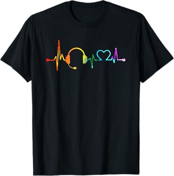 Retro Vintage 911 Dispatcher Heartbeat Watercolor Dispatch T-Shirt