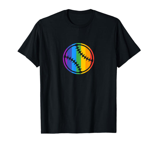 Baseball LGBTQ Gay Lesbian Allie Pride Softball Sports T-Shirt