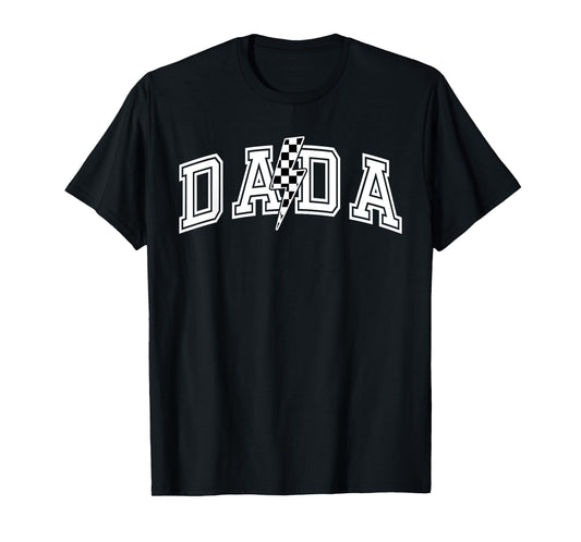 Dada Lightning Checkered Retro Dad Grandpa Gifts Fathers Day T-Shirt