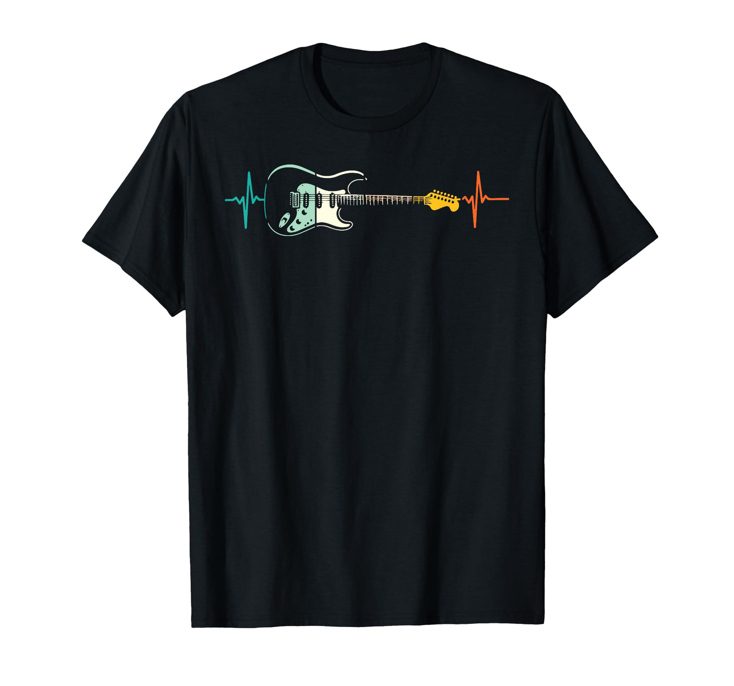 Electric Guitar Heartbeat Guitarist Rocker Men Boys Kids T-Shirt