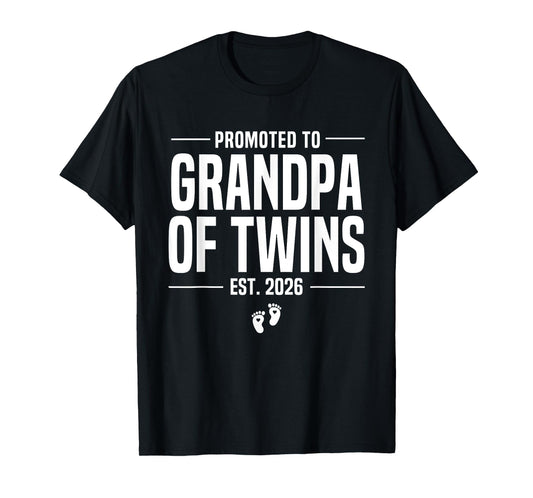 Promoted to Grandpa of twins 2026 New Grandpa Father's day T-Shirt