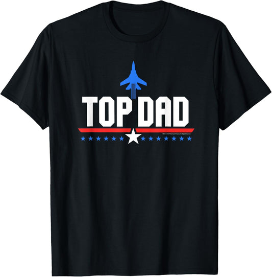 Top Gun Top Dad Father's Day Action Movie Logo T-Shirt
