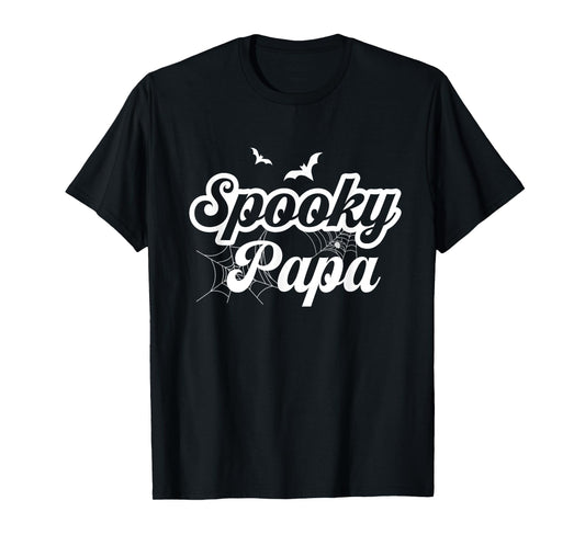Retro Groovy Spooky Papa Halloween Dad Men Trick Or Treat T-Shirt