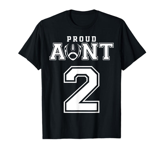 Custom Proud Football Aunt Number 2 Personalized For Women T-Shirt
