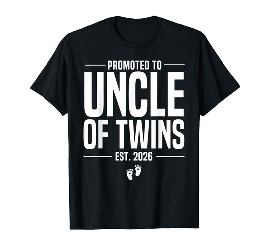 Promoted to Uncle of twins 2026 New Uncle Father's day T-Shirt